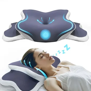 Memory-Schaum-Kissen, Nackenkissen zur Schmerzlinderung, ergonomisches orthopädisches Nackenstützkissen