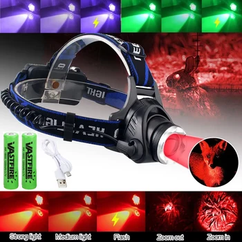 Scheinwerfer Rot Licht Grün Kopf LED Taschenlampe Outdoor XPG Scheinwerfer Taktische Camping Jagd Angeln