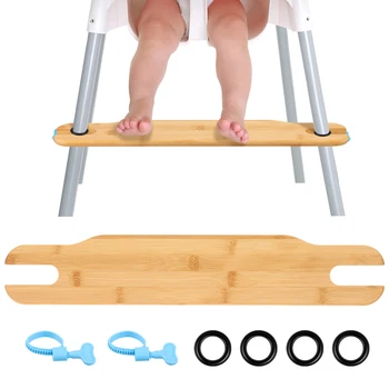 Hochstuhl-Fußstütze aus Bambus, rutschfeste, stabile Baby-Fußstütze, verstellbar, für Hochstühle