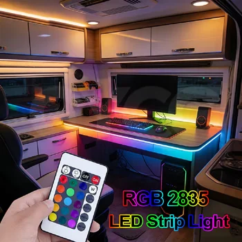 2835 LED-Streifen RGB-Lichterkette Selbstklebend Zuschneidbar Batteriebetrieben