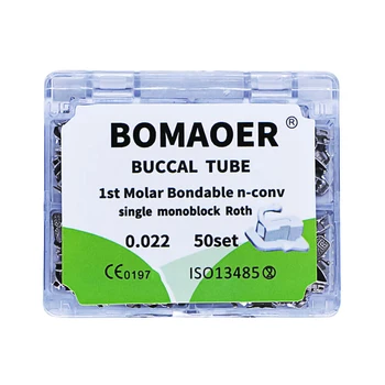 Zahnärztliche kieferorthopädische Röhrchen, 1. Molar, verklebbar, 50 Sets, Kieferorthopädie-Zubehör
