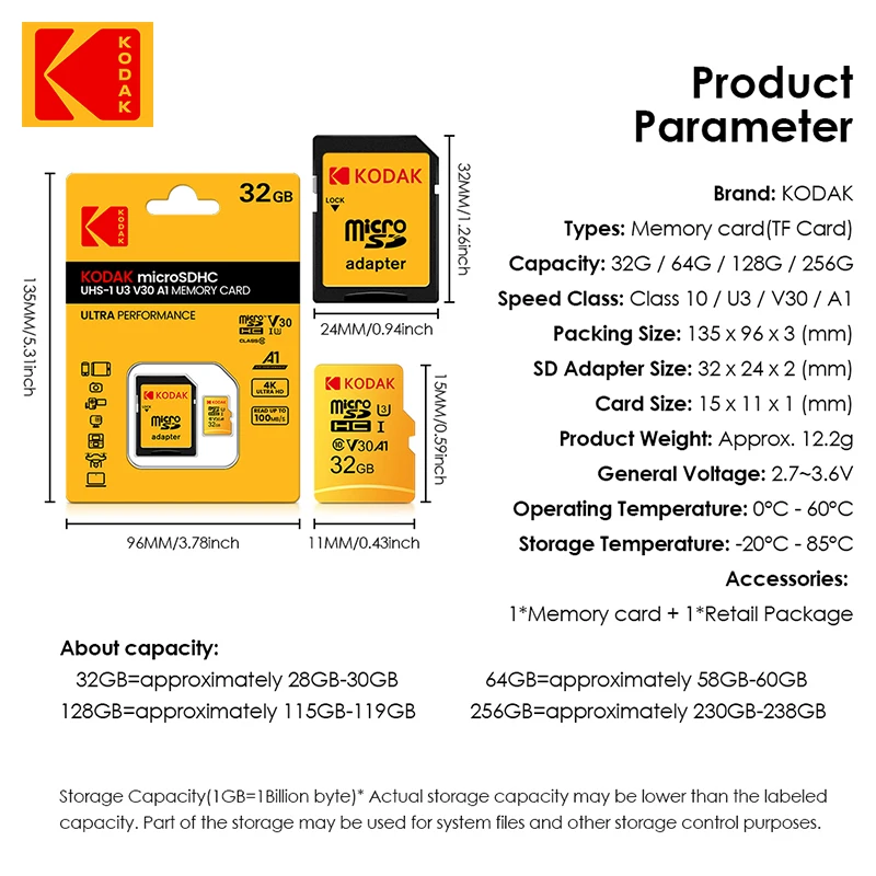 KODAK Micro SD-Karte RED Speicherkarte mit Adapter 32 GB – Bild 6