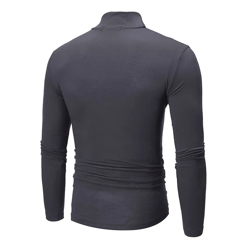 1/2 stücke Herbst Winter männer High Neck T-shirt Slim Fit – Bild 3