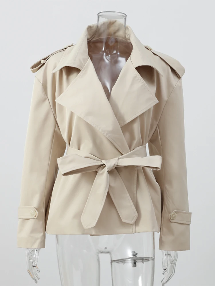 Damen Taillierter Windbreaker Modischer Einfarbiger – Bild 6