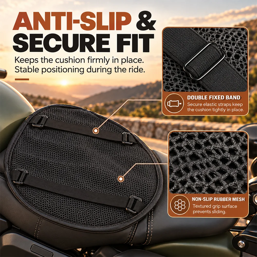 Motorrad Sitzkissen 3D Honeycomb Anti-slip Motorrad Gel – Bild 3