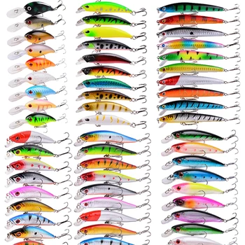 Zufälliges Angelköder-Set, Schwimmköder, Minnow, Mini-Kurbel, Wobble-Köder, Kurbelköder, künstlicher Köder