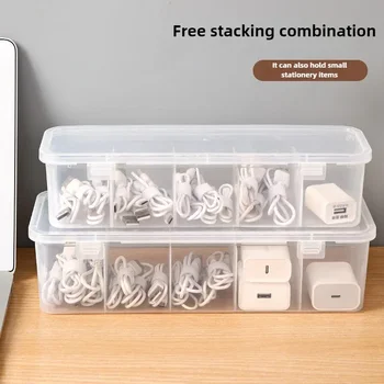 Transparenter Datenkabel-Organizer, Klassifizierung, staubdichter Karten-Organizer mit Deckel, Unordnung