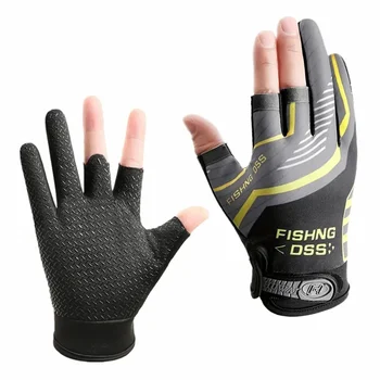 Angelhandschuhe für Herren, Sommer, Angeln, Straßenunter, Sonnenschutz und rutschfeste Eisseide, atmungsaktiv