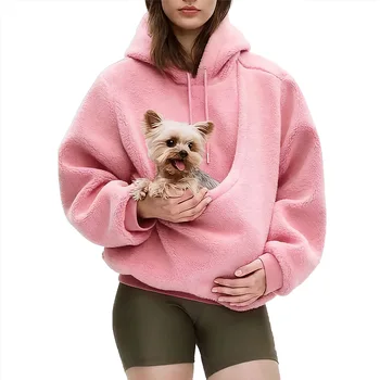 2026 Herbst Winter Hoodie mit Känguru-Hundetragetasche, große Tasche, Pullover, Sweatshirt, Tier-Tragetasche
