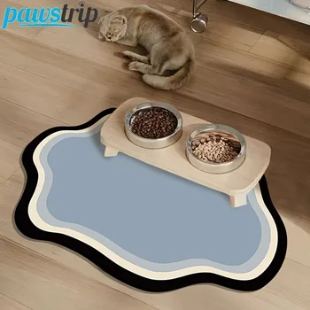 Saugfähige Haustier-Fütterungsmatte, schnell trocknendes Haustier-Tischset für Katzen und Hunde, rutschfeste