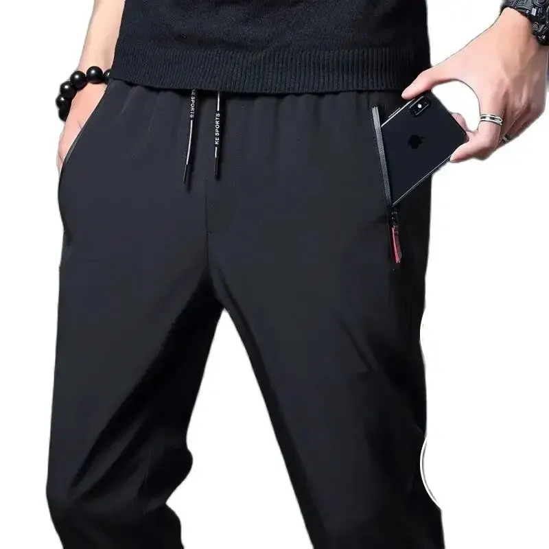 Männer Casual Hosen Gerade Slim Fit Elastische Taille Jogger – Bild 6
