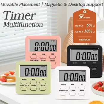Magnetischer digitaler Küchentimer mit LCD-Display, 24-Stunden-Countdown-Uhr, Tisch- und Wandmontage