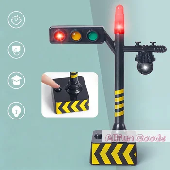 Mini-Verkehrssignal-Lichtspielzeugmodell, Simulations-Straßenschild-Szene