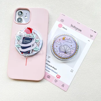 INS Kawaii Acryl Magnetischer Handygriff Cartoon Teleskopischer Tragbarer Ständer Magnetischer Handyhalter