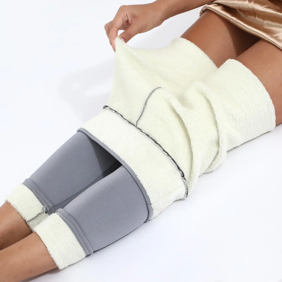 Frauen Lamm Fleece Legging Nahtlose Hohe Taille Dicke – Bild 3