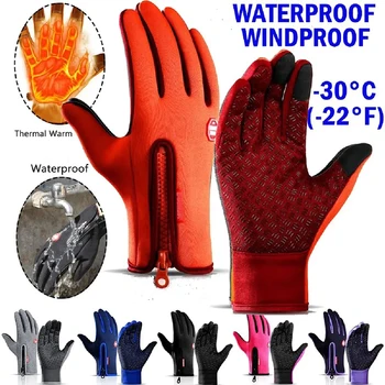 Männer Frauen Radfahren Winter Warme Sport Handschuhe Touchscreen Outdoor Angeln Splash-proof Skifahren
