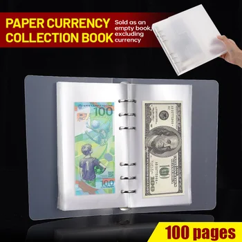 Münzsammelbuch mit 100 Seiten, Loseblattbuch, feuchtigkeitsbeständig, staubdicht, zum Sammeln, Präsentieren