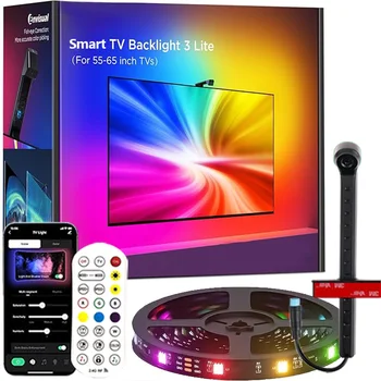 Smart-TV-LED-Hintergrundbeleuchtung mit Kamera für 55-75-Zoll-Bildschirme. RGBIC-LED-Streifenlichter