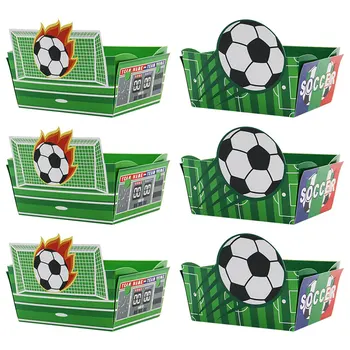 Fußball-Party-Snackboxen, Sportthemen-Süßigkeiten-Keksboxen, Einweg-Papierboxen für Sportspiel-Dekorationen