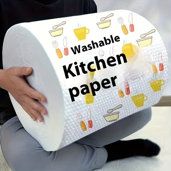 1 Rolle (400 Blatt), Lazy Cloth, Einweg-Küchentücher, waschbare Trocken- und Nass-Handtücher, Spültücher
