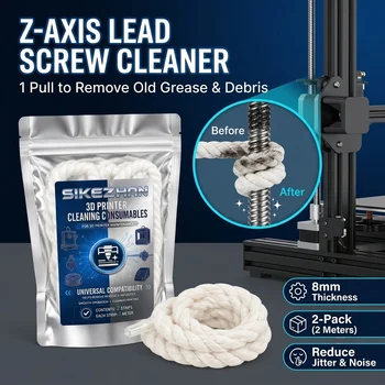 8mm 3D-Drucker Z-Achsen T8 Gewindespindel Reinigungsseil Getriebefett Staubentferner für Bambu Lab (2 Stück)
