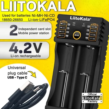 LiitoKala Lii-202 18650 Ladegerät 1,2 V/3,7 V/3,2 V/3,85 V 21700 20700 2665014500 16340 NiMH Li-Ionen-Akku