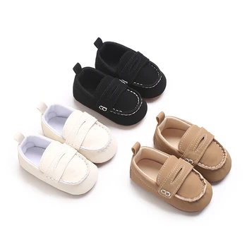 Lauflernschuhe für Babys, Jungen, entzückende einfarbige Slip-On-Loafer, leichte Freizeit-Sneaker