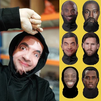 Lustige Vollgesichtsmaske, 3D-gedruckt, Promi-Gesichtsmasken, elastisches Netz, Halloween, Cosplay, Party