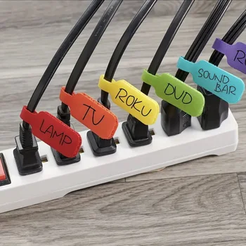 32/10/5/2- Bunte Kabelbinder mit beschreibbarer Funktion - Langlebige Kabeletiketten zum Organisieren