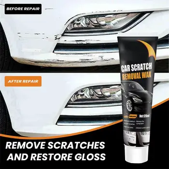 Auto-Kratzer-Entfernungs-Wachs-Set, 120ml Autolack-Reparaturpolitur mit Schwamm & Tuch, Auto-Detailing-Wachs
