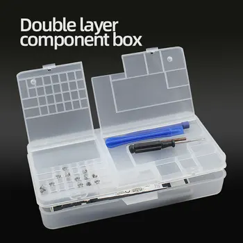 Box, elektronische Komponenten, transparente Kunststoffaufbewahrung, kleines Schraubenzubehör