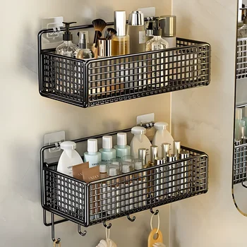 Badezimmer-Organizer, multifunktionaler Toilettenartikel-Organizer, No-Punch, Badezimmer-Regal, Badezimmer