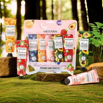 Fünfteiliges Set Fruchtduftende Handcreme für Feuchtigkeitspflege und Langanhaltende Duftbeständigkeit