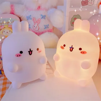 Kaninchen Nachtlicht Bett Kopf Schlafzimmer LED Kleine Tisch Licht Nicht Plug In Boden Stehen Kreative