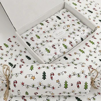 10/20 Blatt Seidenpapier mit Weihnachtslaternenmuster, 20*14 Zoll Geschenkpapier, geeignet für Weihnachten