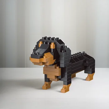 Mini-Dackel-Hundebausteine, Spielzeug für Erwachsene und Kinder: Detailliertes und lebensechtes Design