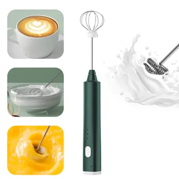 USB Aufladbare Hand Schneebesen 3 Geschwindigkeiten Elektrische Milchaufschäumer Schaum Maker Mixer Kaffee