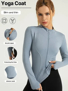 Fitness tragen langärmelige weibliche Internet-Berühmtheit Abnehmen Stehkragen Sportjacke Trainingskleidung