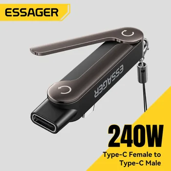Essager USB-C zu Typ-C OTG-Adapter Faltbarer Adapter 240W Schnelllade-Konverter Multifunktionale