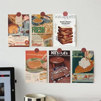 Retro Lebensmittel Poster Kunst Postkarte Moderne Home Hintergrund Wand Dekorative Karte Kreative (10 Stück)