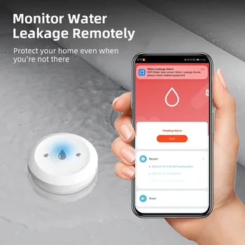 Zigbee Wasserleck-Sensor für Tuya Smart Homes, Hochwasserschutz-Alarm, Wasserleck-Einbruchmelder