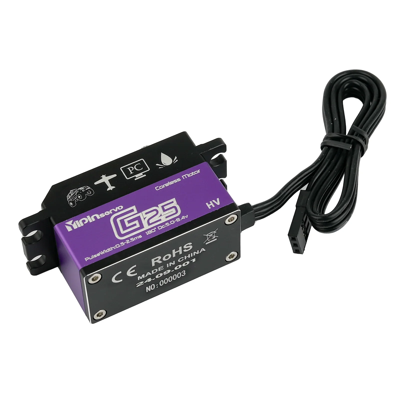 25 kg Digitalservo 7,4 V 180/270 Grad hohes Drehmoment – Bild 3