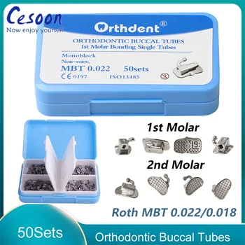 Zahnkieferorthopädische Bukkalröhrchen 1. 2. Molar Bondable Monoblock Nicht umwandelbar Roth MBT (200 Stück)