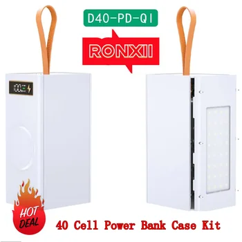 HEIßER 40-Zellen Power Bank Fall Kit Schnelle Lade 18650 Batterie Box Camping Licht Ohne Batterie