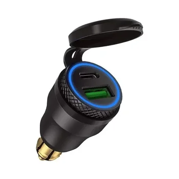 Wasserdichtes Motorrad-Ladegerät 30 W QC3.0 USB C-Typ PD-Netzteil Hella DIN-Steckdose Schnellladegerät für BMW