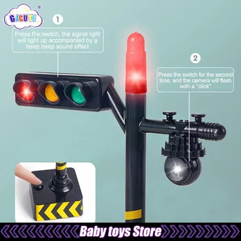 Mini-Verkehrssignallicht-Spielzeugmodell, Simuliertes Verkehrsschild, LED-Lernspielzeug für Kinder