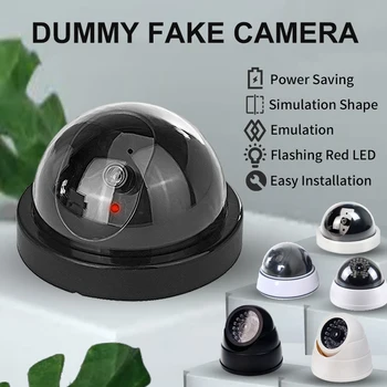 1 x Dummy-Fake-Kamera mit rotem LED-Licht, batteriebetrieben, keine Verkabelung erforderlich