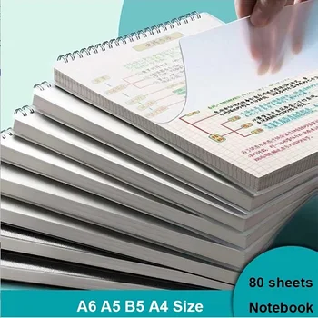 A5/B5/A4-Notizbuch mit Spule, Gitter nach oben umdrehbar, Notizblock, 80 Blatt, fester Einband, Skizzenbuch