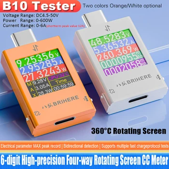 B10 DC 4,5-50 V Typ C Multifunktions-Digitalanzeige DC-Spannung Amperemeter Leistungsmesser Handy-Ladetester