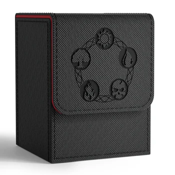 Karten-Deck-Box, Copyrighted-Design, passend für mehr als 100 Karten mit einem Ärmeln, Kartenbox aus PU-Leder